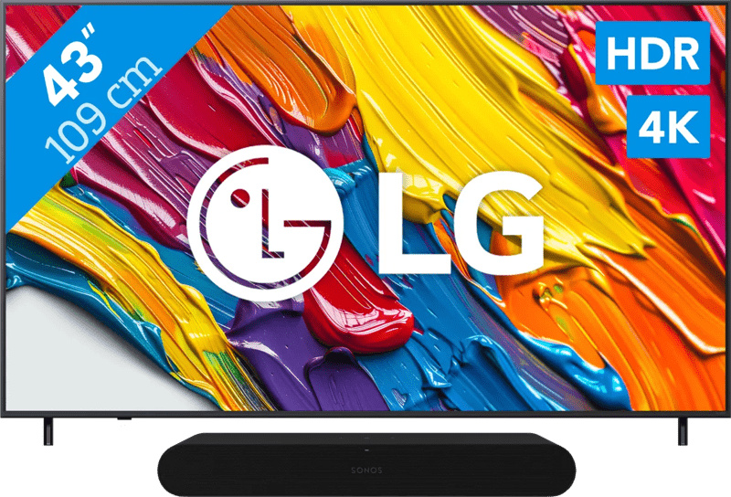 LG 43" QNED82 4K (2025) + Sonos Ray Zwart (6151127130157)